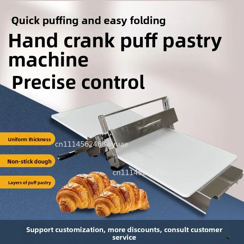 Hand Cranked Puff Pastry Machine Desktop Folding Hand Crank Pizza Croissant Dough Tablet Manual Sheeter