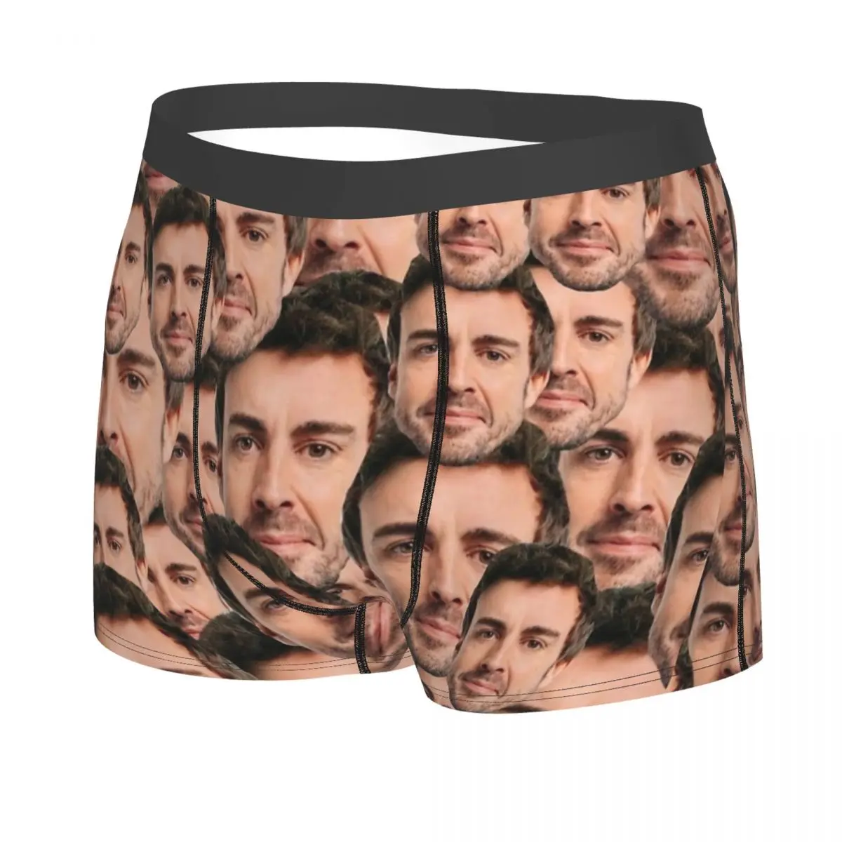 Hot Boxer Fernando Alonso Funny Head Shorts mutandine slip intimo lungo da uomo mutande morbide per Homme Plus Size