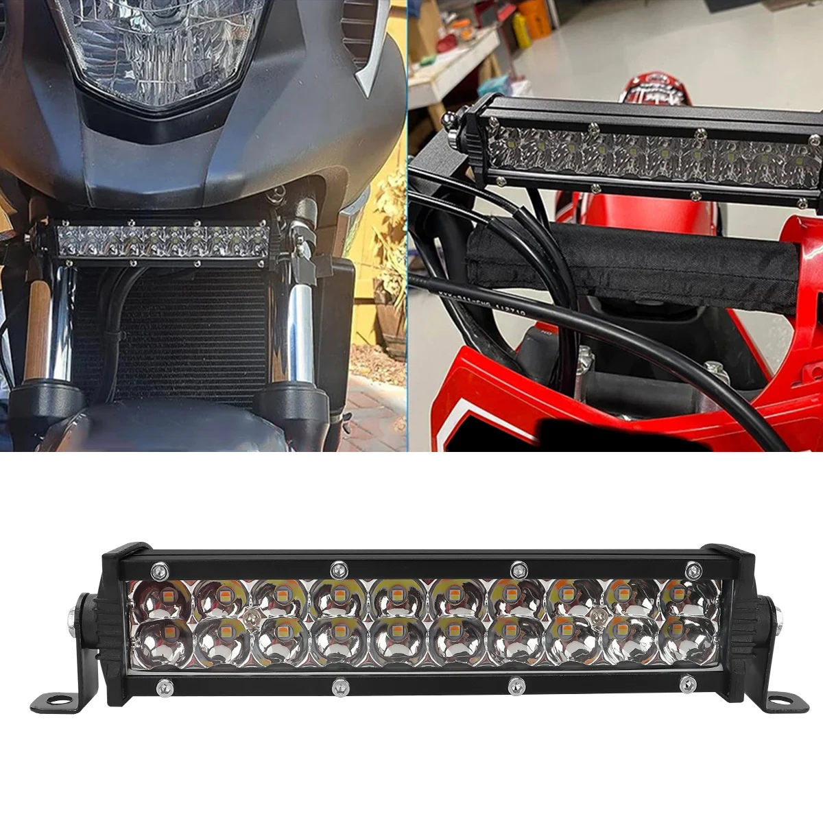 1set 12V 24V Motorcycle LED Spotlight Set With Switch 20SMD 6000k White Daytime Running Light For Jeep 4x4 ATV 4WD SUV
