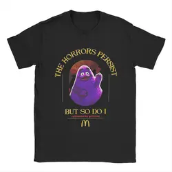 Men Grimace The Horrors Persist But So Do I T Shirts Cotton Clothes Funny Short Sleeve Round Neck Tees Gift T-Shirts