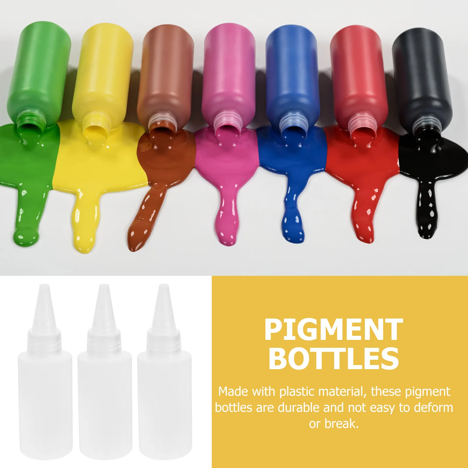 

100pcs Squeeze Dispenser Bottles Plastic Liquid Glue Refillable Pointed Pigment Container Durable Crafts DIY Tie