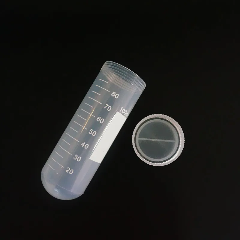 10pcs/pack 100ml scaled plastic centrifuge tubes with screw cap