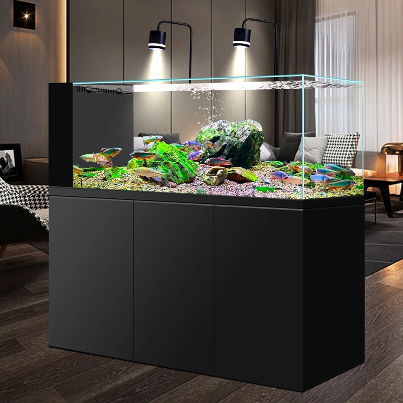 B Stream tank gold crystal ultra-white glass ecological water-free bottom filter landscaping living room goldfish tank