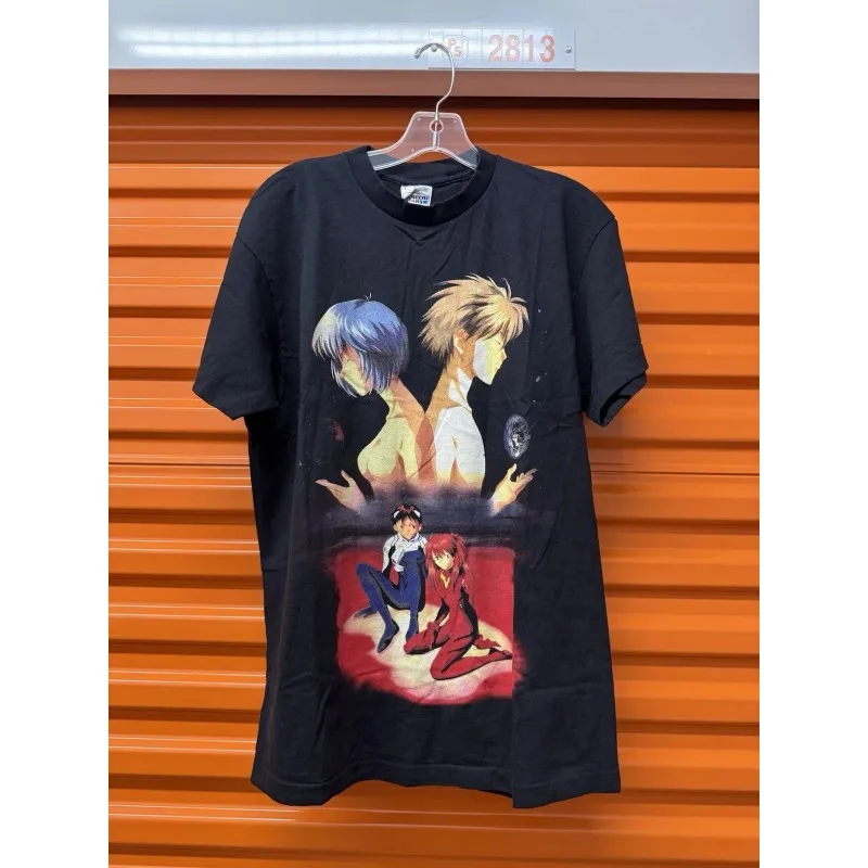 Neues Century Evangelion Animation Remake Retro-T-Shirt für Herren, Y2K-T-Shirt, New Century Evangelion, Sommer, neuer Anime-Stil