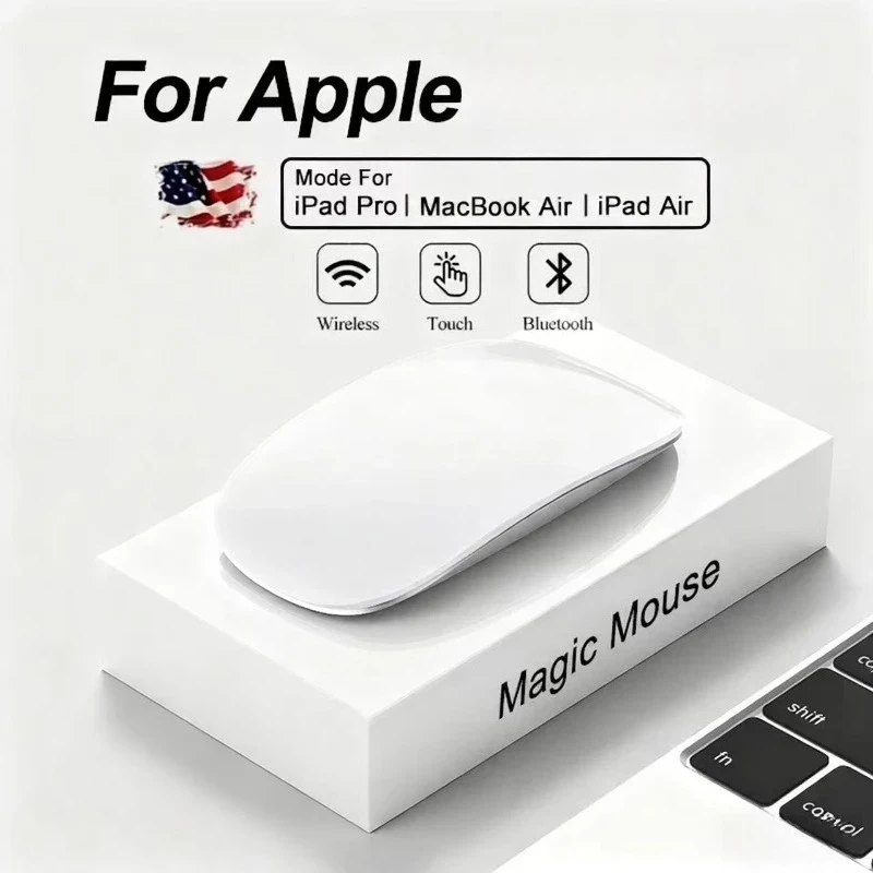 Bluetooth 5.0 Multi-Touch Wireless Mouse for Apple, Magic Surface Replacement for Macbook Pro/Air/iPad – Plug & Play