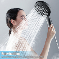 EHEH Black Bath Shower Head 7 Modes Adjustable High Pressure Water Saving  Rainfall Handheld Showerhead Bathroom Accessories