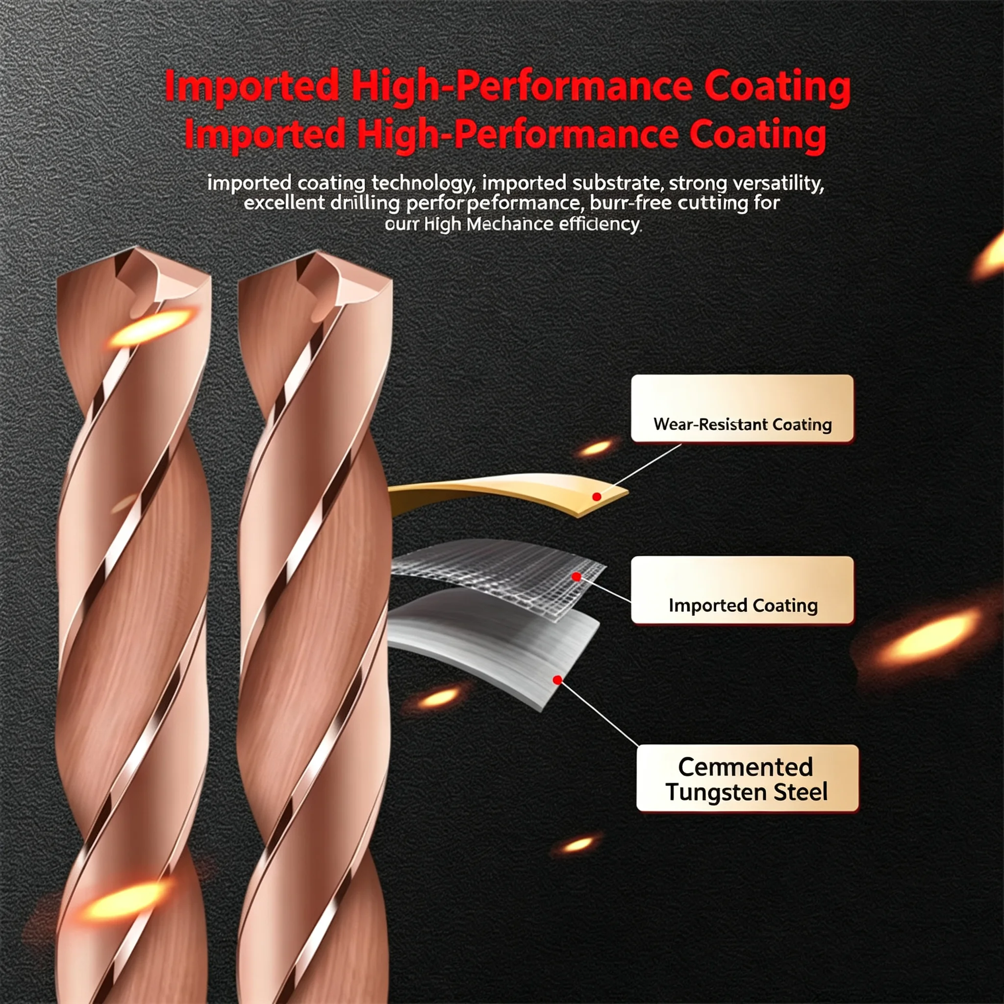 Alloy drill bit external cooling 2 edge D5~14 internal cooling 2 edge D3.5~8.5 alloy Fried Dough Twists drill