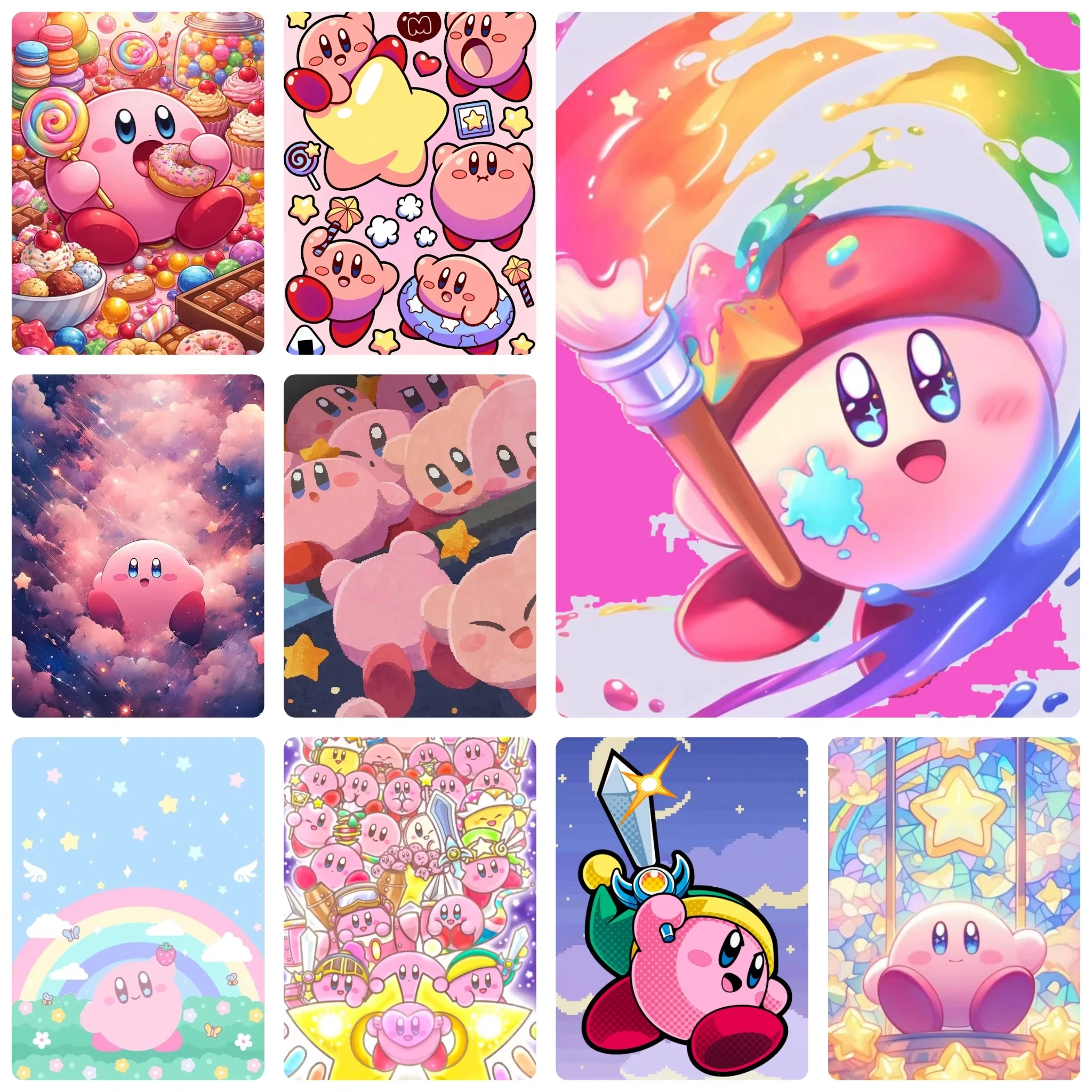Kawaii Jigsaw Puzzle 500/1000/1200/2000PCS Kirby Lovely Pink Round Creature Dreamy Star Game Illustration Wall Ornament Gift