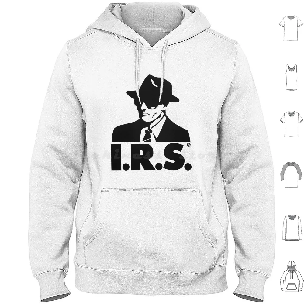 Irs Records Hoodie Cotton Long Sleeve Irs Records Label Punk New Wave 80s