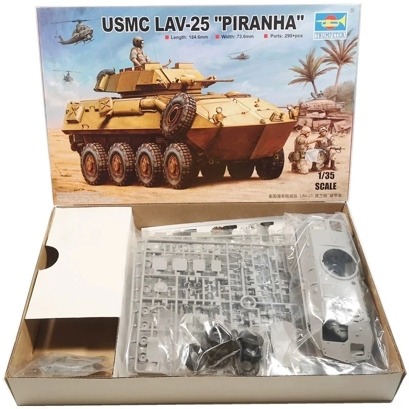 عازف البوق 1/35 مشاة البحرية الأمريكية LAV-25 PIRANHA مركبة مدرعة مجموعة بلاستيكية لغز لعبة مجسمة