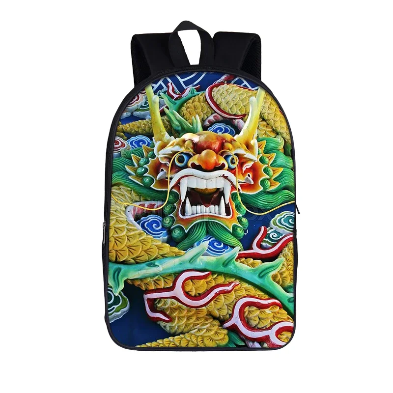 Sac à dos imprimé dragon chinois pour hommes et femmes, sacs de rangement de voyage, sacs d'école pour enfants, adolescent, garçons, filles, sac à dos pour ordinateur portable, mode