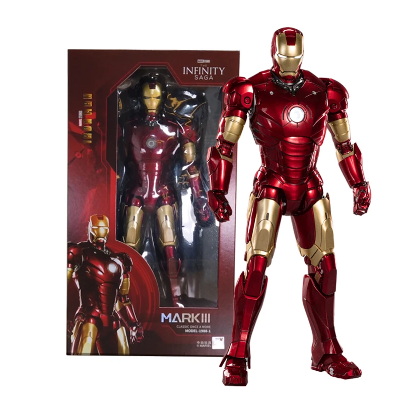 ZD 1/5 Iron Man 36CM MK3 Original legends LED lighting 10th Anniversary Memorial Collect Tony Stark Model Action Figure