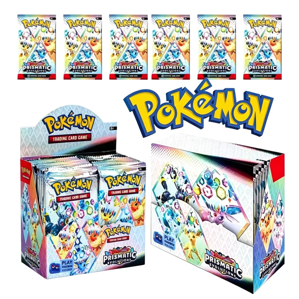 10pcs Poke Mon Cards Scarlet & Violet Prismatic Evolutions 151Booster Box 36 Packs Rare Holo TCG Eevee Collectible Trading Cards