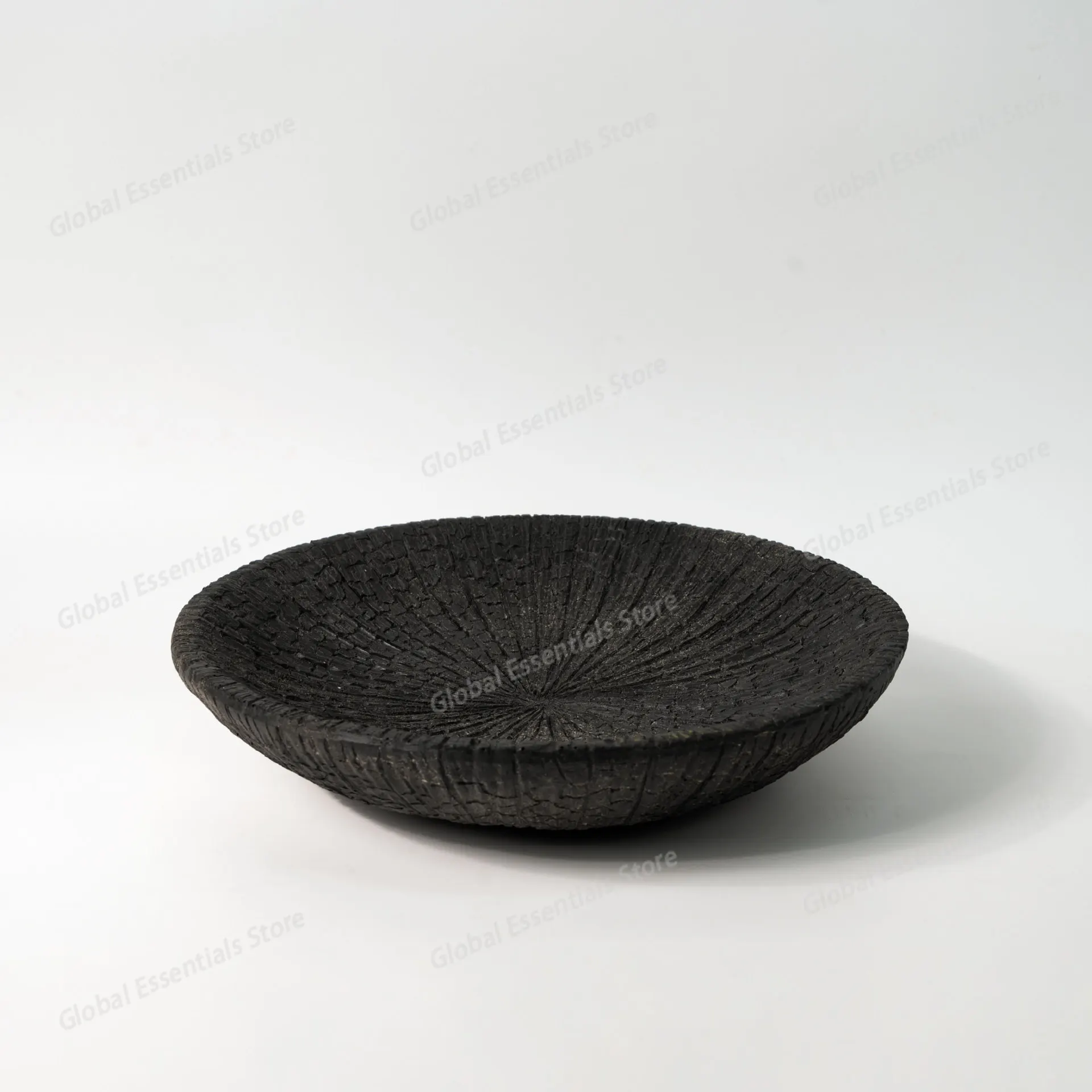 

Vintage Carbonized Wood Cracked Fruit Tray - Chinese-Style Decorative Storage Dish for Living Room and Coffee Table