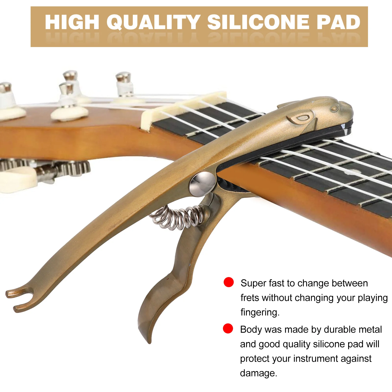 

Creative Leopard Guitar Capo Durable Aluminum Alloy Metal Body Soft Silicone Pad for Electric Acoustic Folk Ukulele Banjo