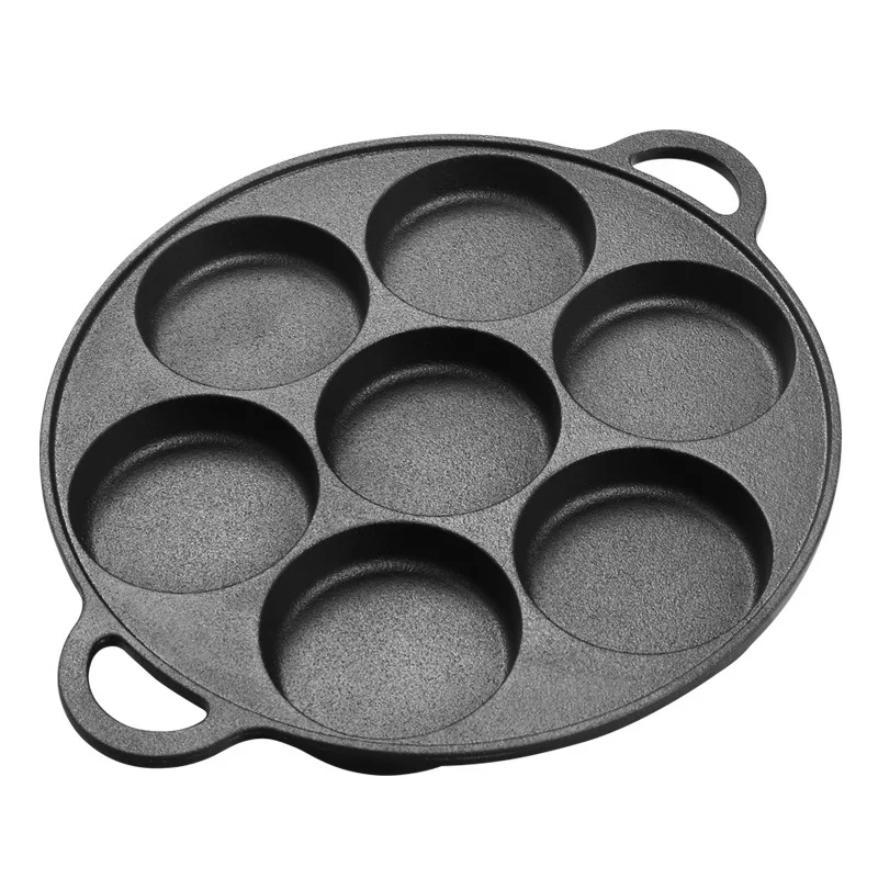 New cast iron omelette pan deepened egg burger machine mold household non-stick pan uncoated egg dumpling pan