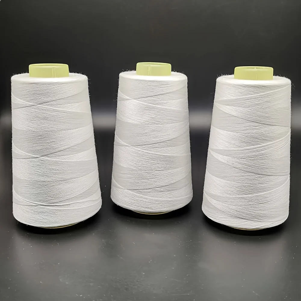 100% Polyester Sewing Thread 3000 Yards Universal 40/2 Gauge For Sewing Machines & Hand Repairs Original White