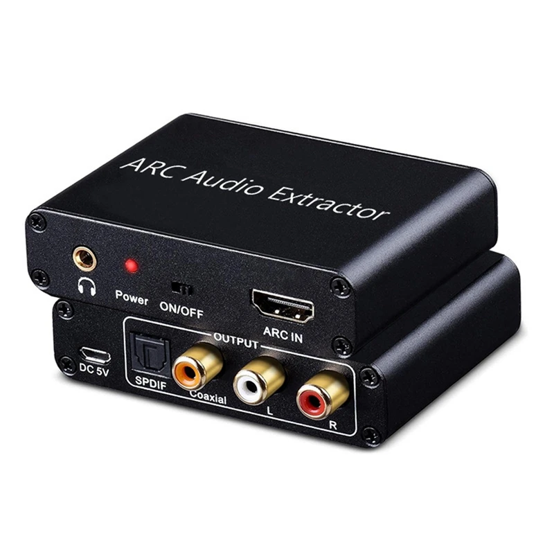 

ARC Audio Converter,192Khz/ARC To Optical/Coaxial/RCA/3.5Mm Jack For TV/Projector/Speaker/Soundbar/Amplifier