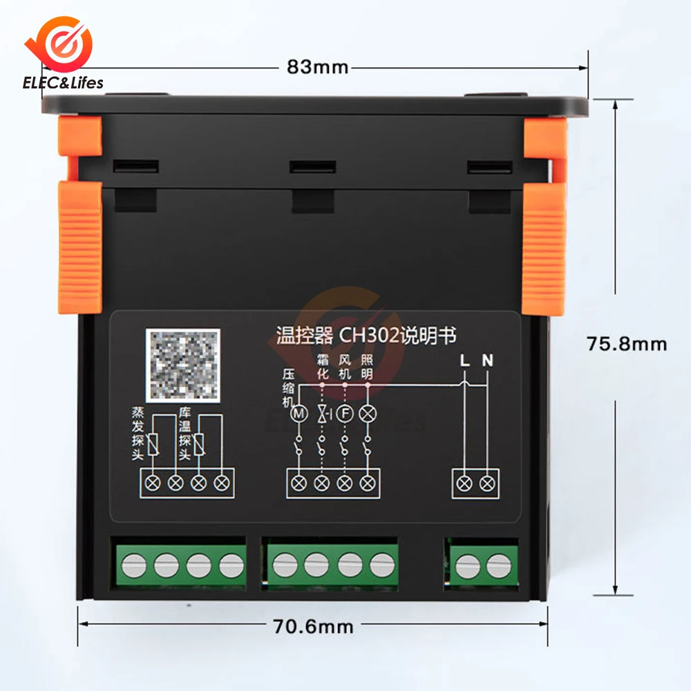 Thermostat Thermoregulator KWS-CH302 AC 110V 220V Digital Temperature Controller Multi-purpose With Temperature Sensor -50~100℃