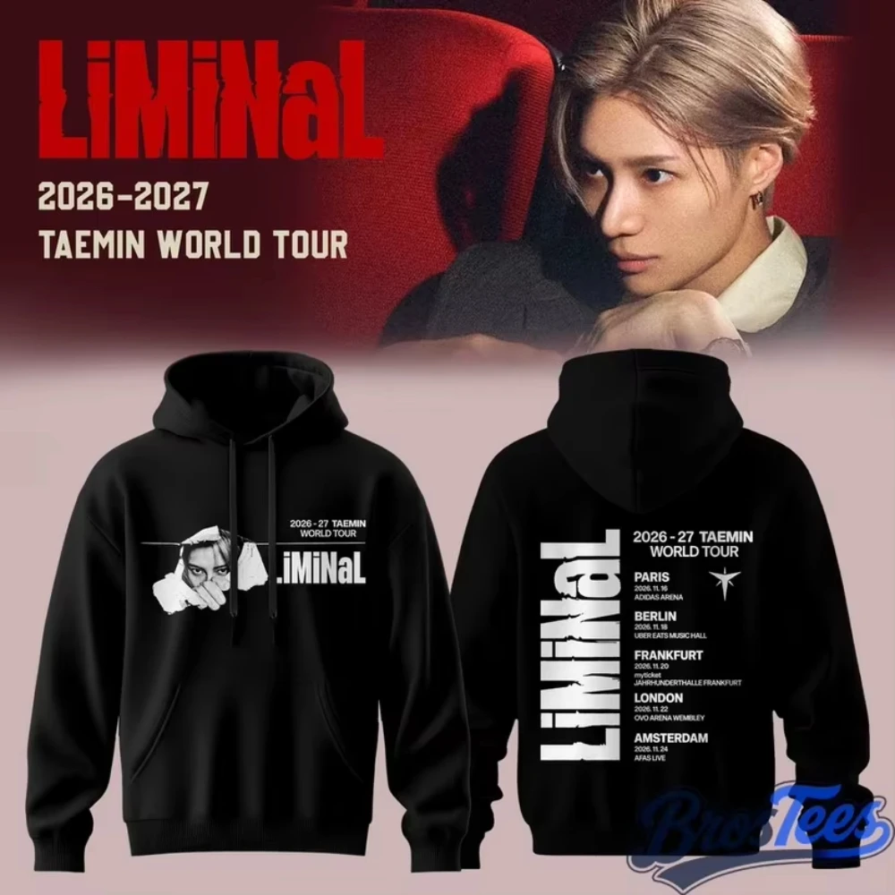 Taemin LiMiNaL 2027 World Tour Album Art Pattern Sportswear Unisex Hooded Korean Pop Music Fan Retro Casual Street Top Y2k Ins