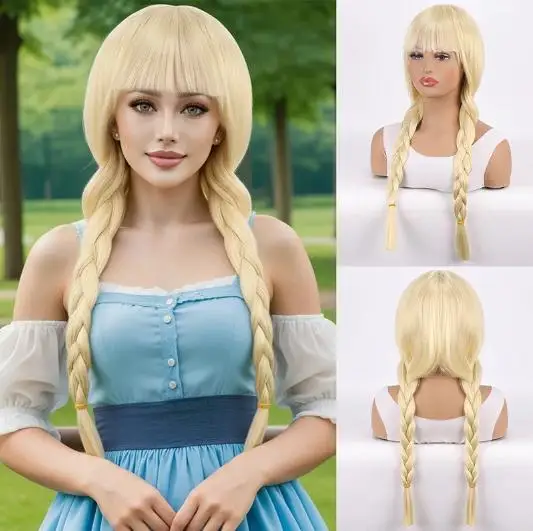 

Full Long Straight synthetic Hair Wig, Heat Resistant Wig for Music Festival