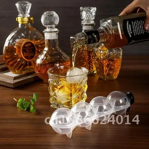 Maker Ice Ball 4 Cavity Ice Mould Round Ball Ice Mold Large Ice Mould Ice Cube Maker Home Bar Party Ice Cube Tray Tools