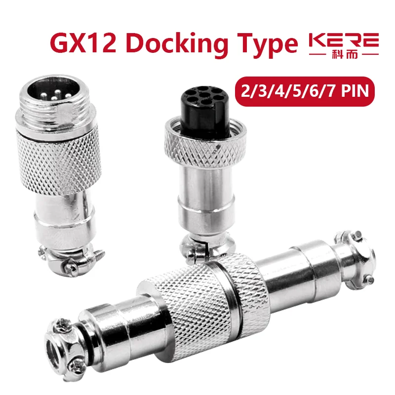 GX12 Connector 2/3/4/5/6/7Pin Aviation Plug 12mm Circular Socket  Male  Female Docking Connector