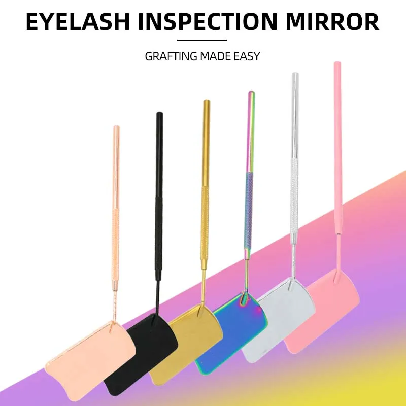 

1PC Eyelash Inspection Mirror Makeup Mirror Lash Check Mirror Stainless Steel Moon Shape Beauty Lash Extension Eyes Makeup Tool