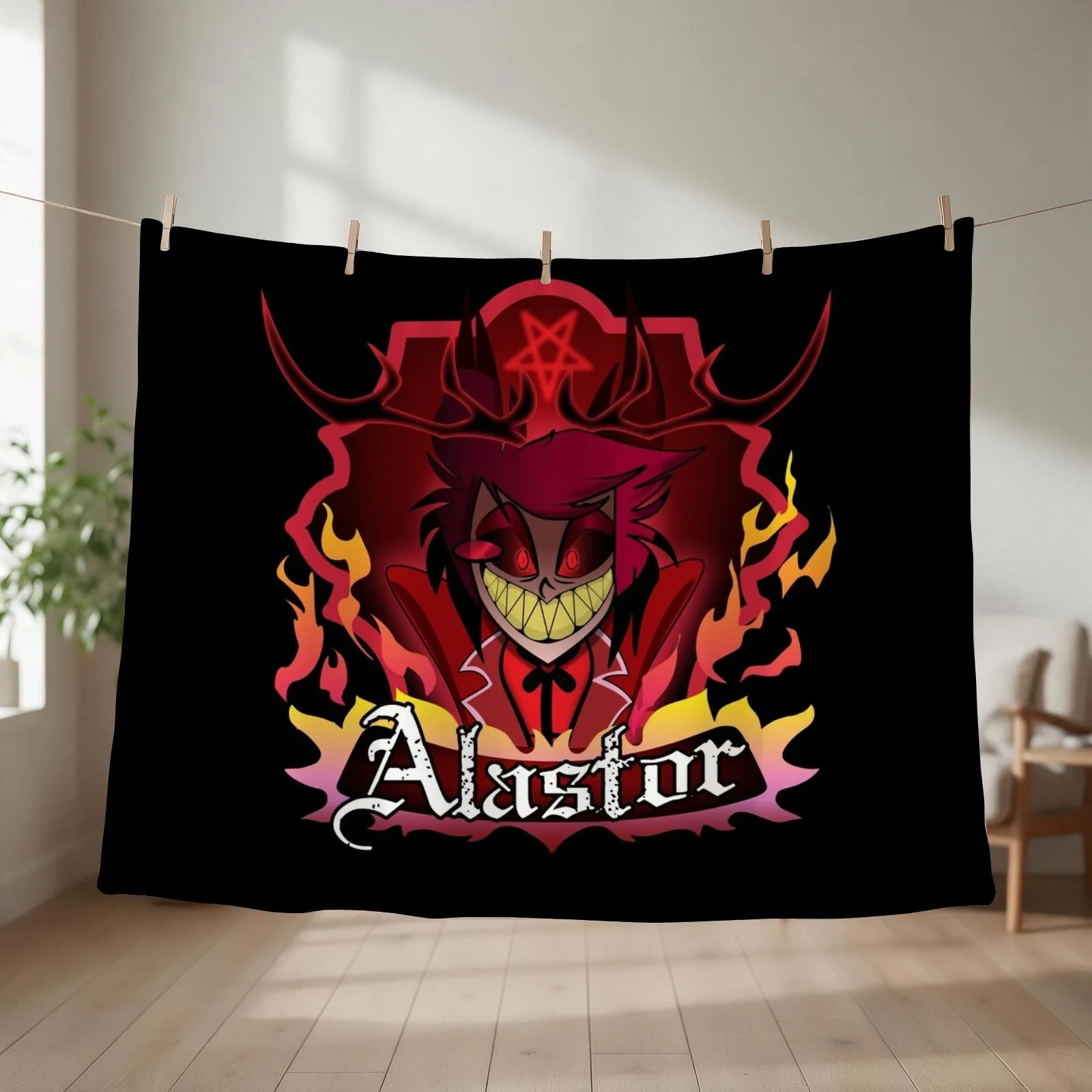 alastor hotel Throw Blanket couch cozy soft plush fuzzy picnic outdoor blanket