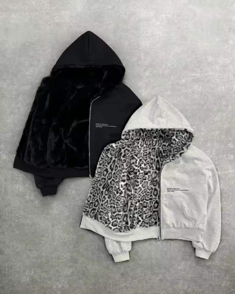 New Two-sided Clothing Harajuku Retro Leopard Print Fashionable Loose Zipper Hoodie Men Street Hip-hop Casual Sweatshirt Women - AliExpress 