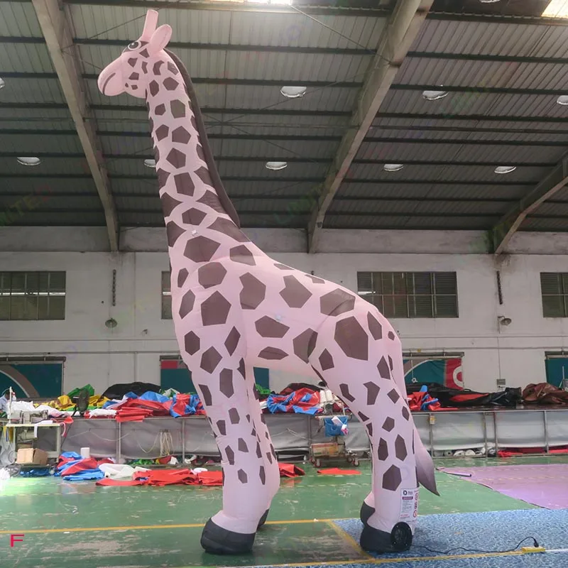 5 metros gigante ao ar livre realista zoológico publicidade inflável girafa modelo animal explodir desenhos animados para venda