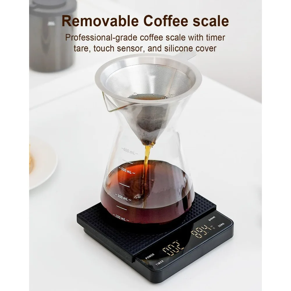 Coffee Grinder with Removable Coffee Scale via Bluetooth Connectivity, Anti-static Conical Burr Coffee Bean Grinder