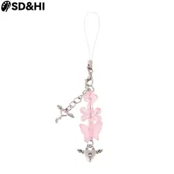 1pc Phone Charms Pendant Kawaii Bear Cellphone Chain Strap Lanyard For Phone Samsung Sweet Cool Girl Bag Cases Goo Accessories