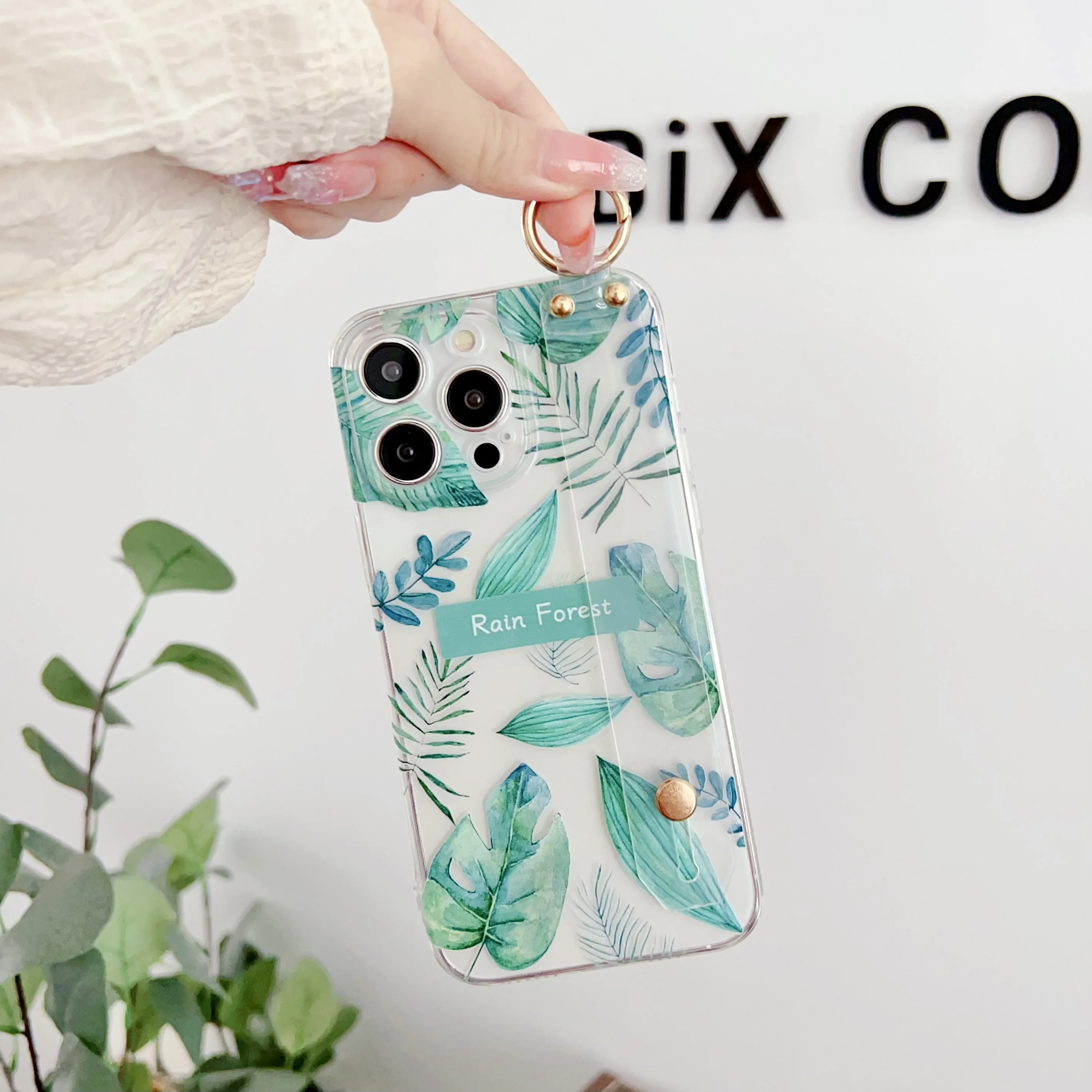 Dla Sony Xperia 1 10v 1v 5v 5III 10III 1III 5II 10II 1II Pro1 AceIII 5iV 8 5 XZ4 XZ3 Leaves Grass Case etui pasek na nadgarstek