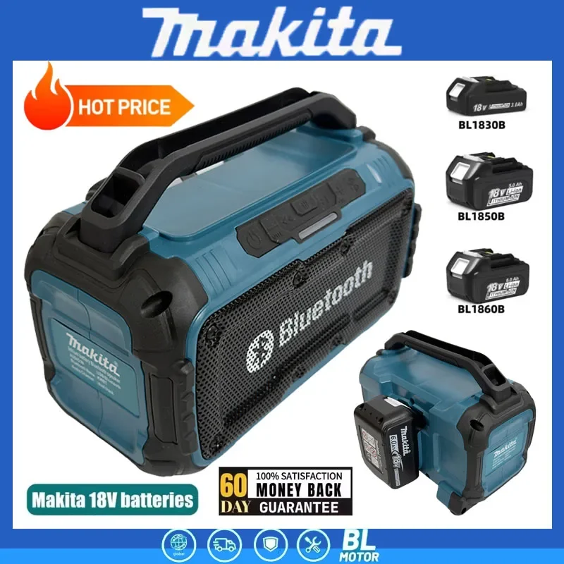 

Makita Cordless Bluetooth Speaker Portable Surround Speakers Dual Channel Subwoofer Loudspeaker 18V Battery(No Battery)