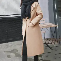 Women Woolen Coat Autumn Winter Korean Fashion V Neck Woolen Coat For Women Thermal Single Button Elegant Thin Woolen Jacket