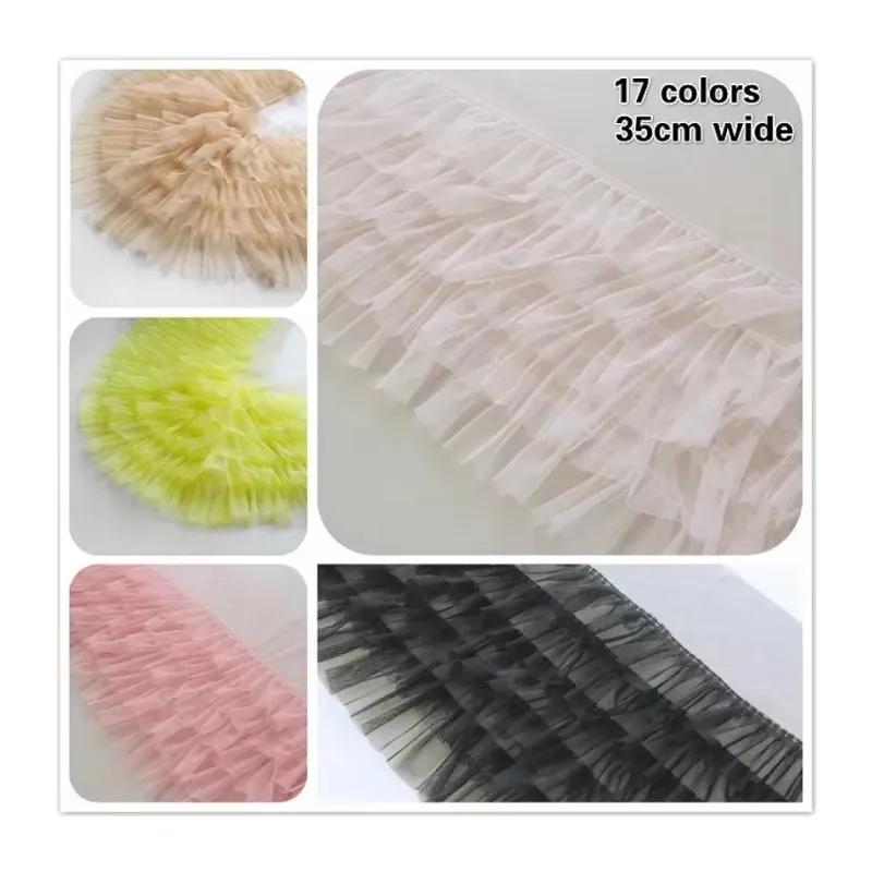 HOT Soft 5 Layers Widen Tulle Lace Seasons Sexy Ladies Girls Convenient Sewing Transparent Fluffy Skirt Hem Clothing Accessories