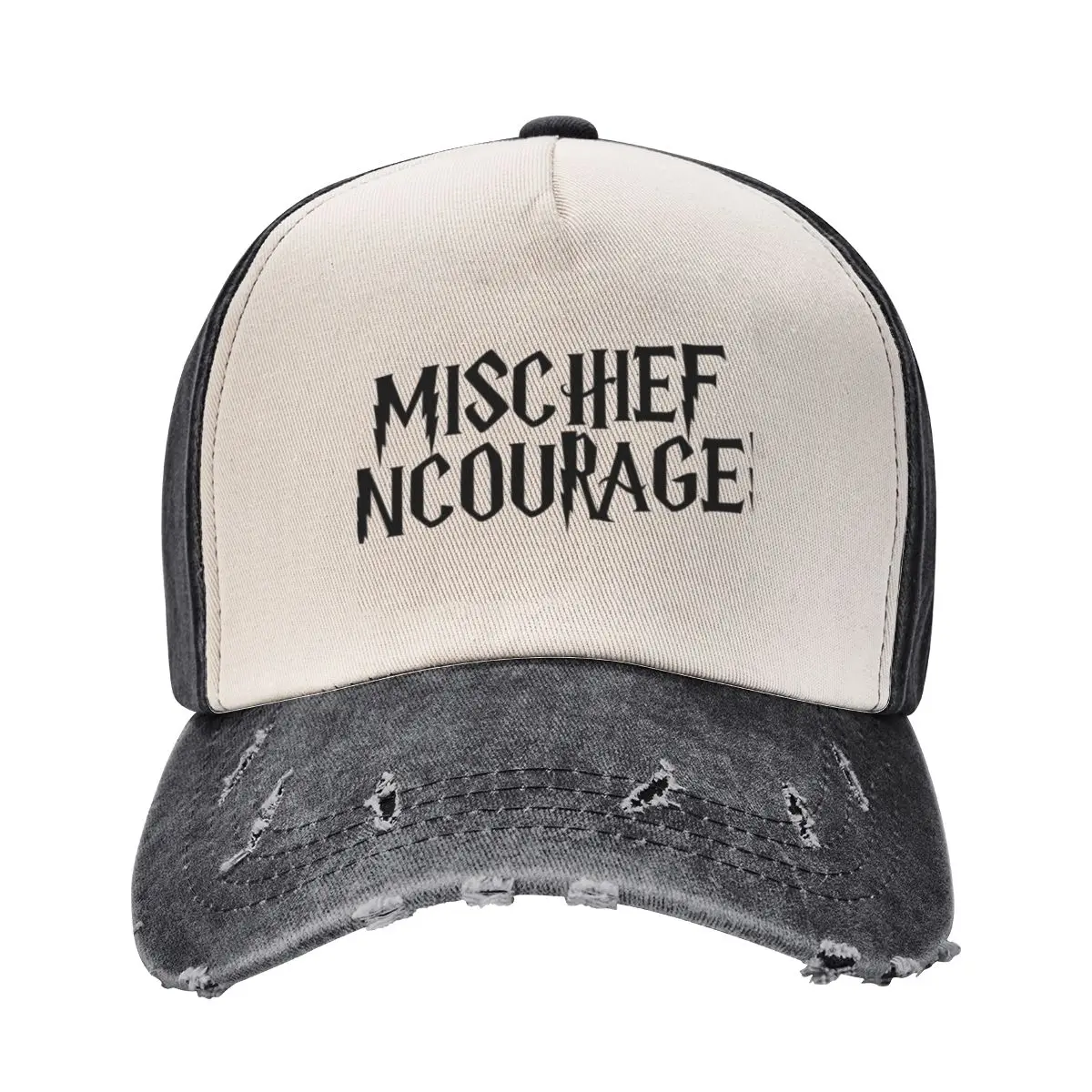 Mischief Encourager - Eyesasdaggers Playful Typography Design Baseball Cap Sun Hat For Children Golf Man Women's