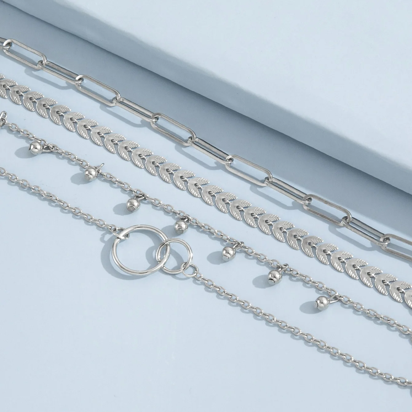 أساور بوهيمية مطرزة بالخرز للنساء ، ورق زهور جميل ، مجوف هندسي ، أطقم مجوهرات بشراشيب قابلة للتعديل ، 6 من كل طقم #6