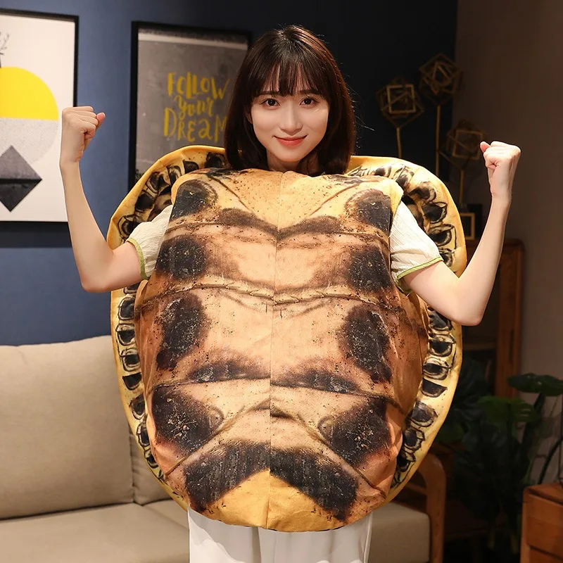 Simulated turtle shell vest funny large size wearable clothes sleeping rotten plush toys holiday birthday gifts stuffed plush