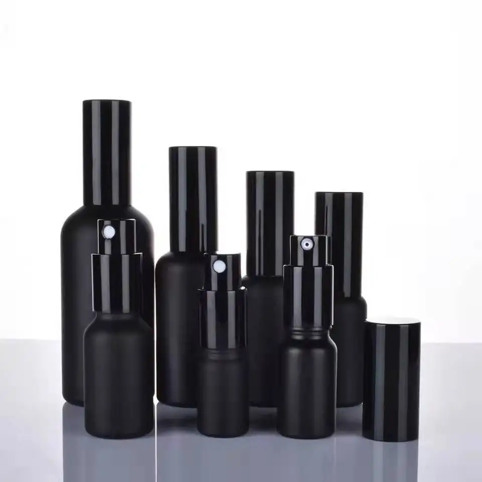 15ml 30ml 100ml Essential Oil Spray Bottle Black Fine Mist Perfume Atomizer Refillable Glass Bottles Empty bottle shampoo Bulk