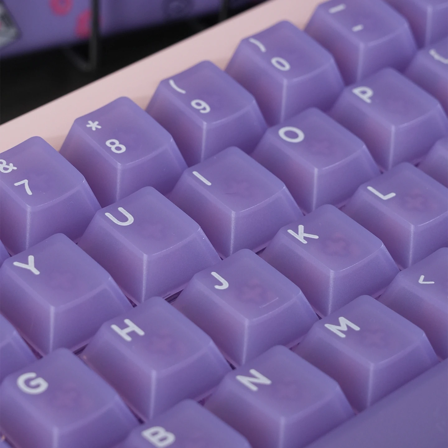 Foggy Purple Semi-transparent RGB Backlit PC Keycaps Cherry Profile UV-printed Key caps for Cherry MX Switches Gaming Keyboards