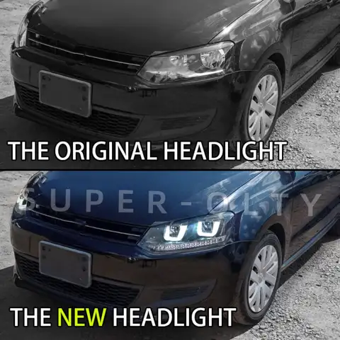 Eagle Eye för Volkswagen Polo 2012-2018 strålkastare bil LED-ljus för Vw Polo strålkastare 2 st modifierad ECE-certifiering 8 best sales Polo-strålkastare - №6