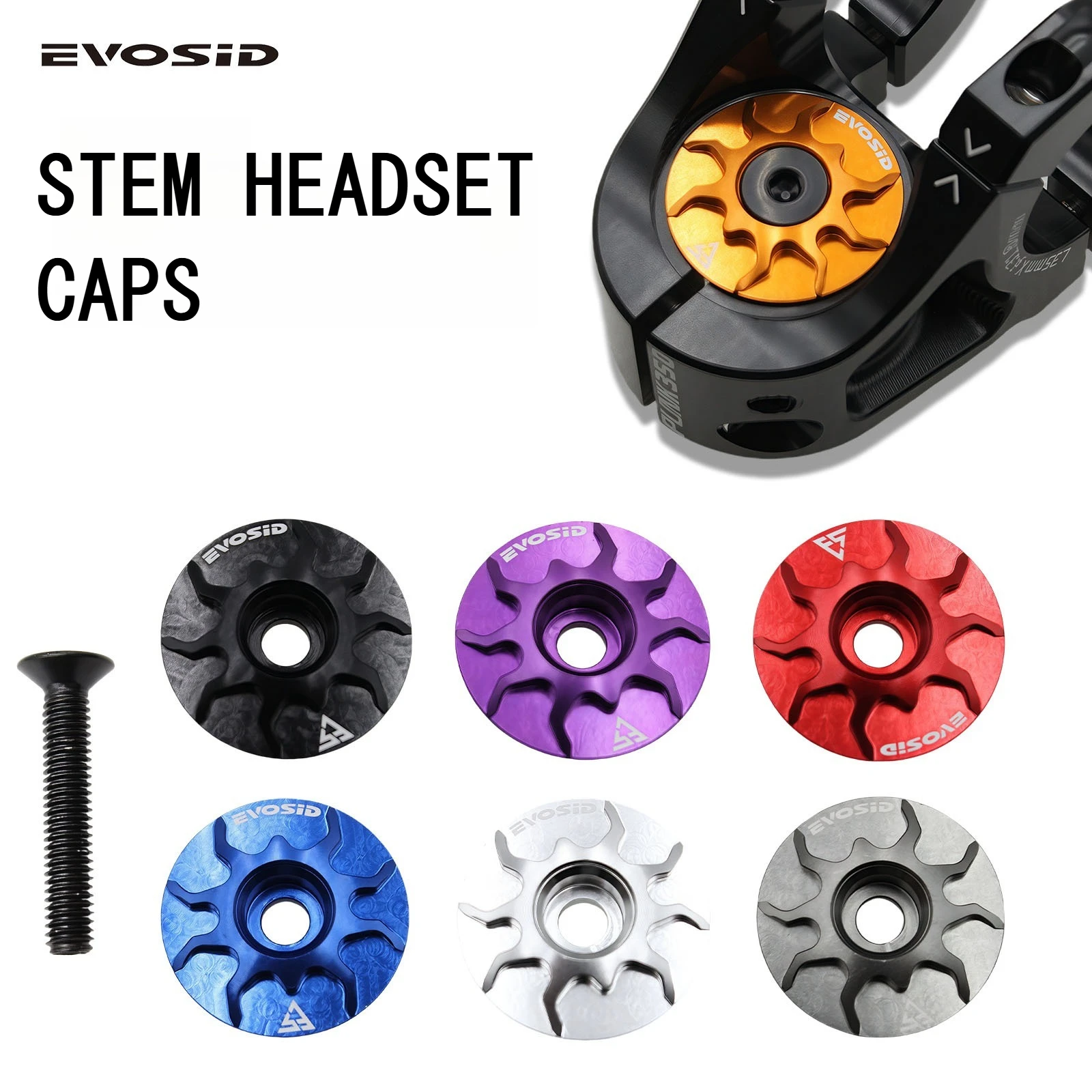 

Ultralight Road Bike Headset Cap 1-1/8 Inch 28.6mm CNC Aluminum Alloy Stem Top Cover with Screw Cycling Accessories