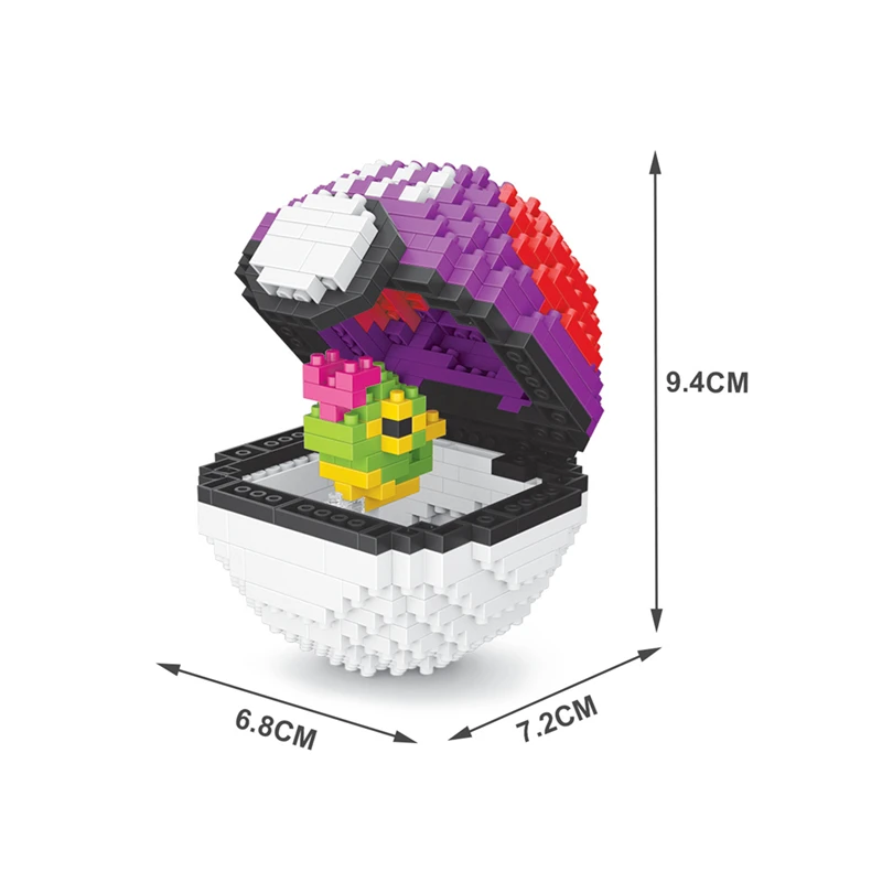 Neue 20 Stile Pokémon Pokéball-Bausteine Kleine Partikel Mini-Bausatz Pädagogisches Spielzeug