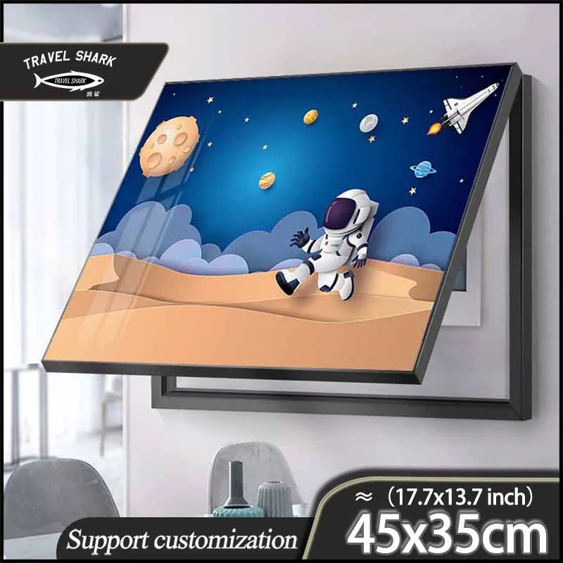 

Travel Shark Electric Panel Cover Decorative Painting Accessories Of Home Living Room Decor Wall Art Frame Space Poster 45X35CM