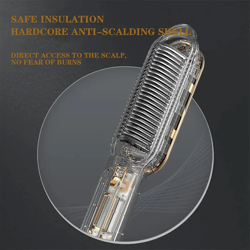 Two-in-one hair curler and straightening comb ceramic plate hair massaging clamp is suitable for home, dormitory, hotel use.