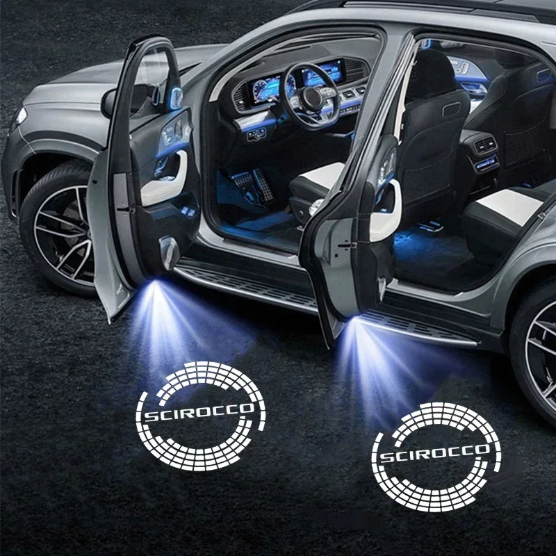 2Pcs LED Car Door Welcome Light Courtesy Projector Ghost Shadow Lights for VOLKSWAGEN VW Scirocco