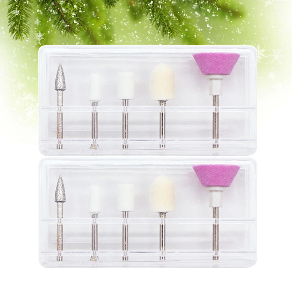Têtes de polissage pour perceuse à ongles électrique, 10 pièces, tête de meulage, polisseuse, outils de manucure et de pédicure, Kit d'accessoires pour capuchon tampon d'ongles