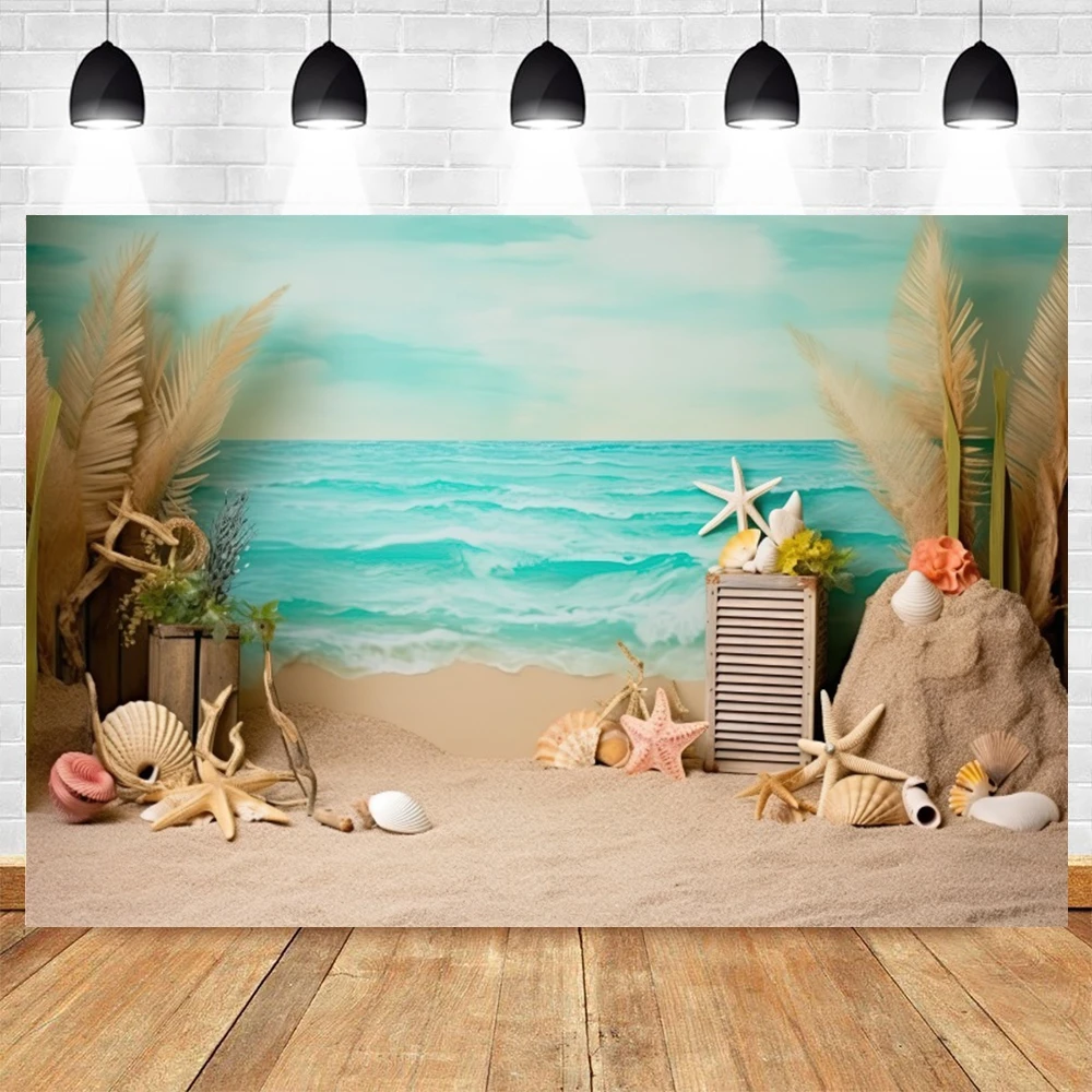Summer Beach Backdrop Beach Umbrella and Chair Kids Beach Party Photography Background Summer Vacation Portrait Decor Photo Prop